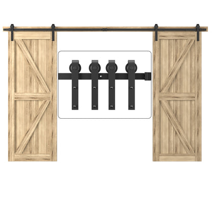 BONIKLUBA Sliding Barn Door Hardware Kit for Single Door-Sturdy&Smoothly&Quietly-Heavy Duty-Easy to Install(J Shape Hanger)