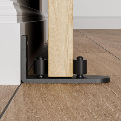BONIKLUBA Adjustable Sliding Barn Door Floor Guide,Flat Bottom Design Style,Black(2PCS)
