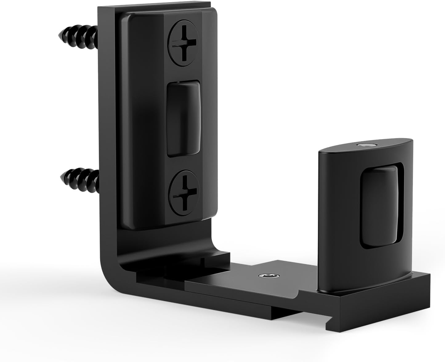 BONIKLUBA Sliding Barn Door Floor Guide for Bottom, Adjustable U Shape Flush Flat Bottom Design,Wall Mount Barn Door Guide,Matte Black,1Pcs