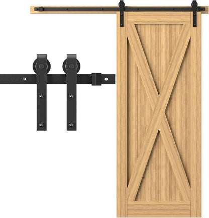 BONIKLUBA 6.6FT Sliding Barn Door Hardware Kit for Single Door-Sturdy&Smoothly&Quietly-Heavy Duty-Easy to Install, Fit 36"-40" Wide Door(J Shape Hanger)