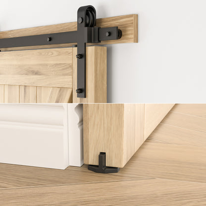 BONIKLUBA Sliding Barn Door Hardware Kit for Single Door-Sturdy&Smoothly&Quietly-Heavy Duty-Easy to Install(J Shape Hanger)