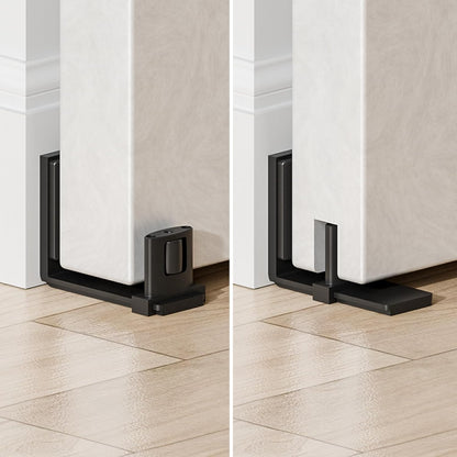 BONIKLUBA Sliding Barn Door Bottom Floor Guide, Adjustable U Shape Flexible Flush Design,Wall Mounted