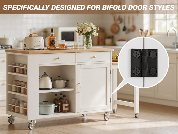 BONIKLUBA Door Hinges,Matte Black Coated Finish,Light Small Hinges for Bi Fold Door,Closet Door,Barn Door Use(4 Pack)