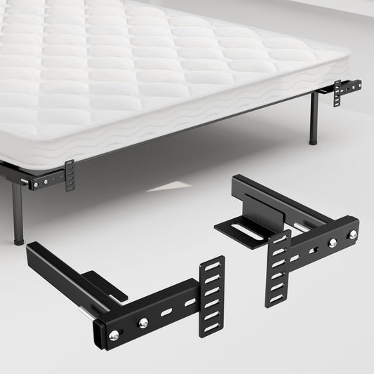 BONIKLUBA Adjustable Headboard Brackets,Universal Headboard Wall Mounting Brackets for Metal Bed Frame,Footboard Extension Kit,Black