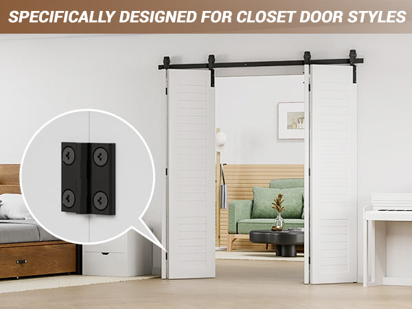 BONIKLUBA Door Hinges,Matte Black Coated Finish,Light Small Hinges for Bi Fold Door,Closet Door,Barn Door Use(4 Pack)
