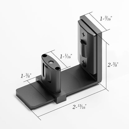 BONIKLUBA Sliding Barn Door Bottom Floor Guide, Adjustable U Shape Flexible Flush Design,Wall Mounted, Black
