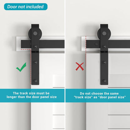 BONIKLUBA Bi-Folding Sliding Barn Door Hardware Track Kit,Smoothly&Quietly,Side Mounted Black Roller,Easy Install,Door Not Included