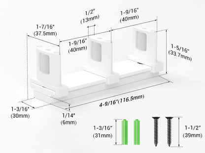 Siding Closet Door Floor Guide,Barn Door Guide for Bottom,Adjustable Bypass Door Floor Guide 3-Roller Design,White（1PCS）