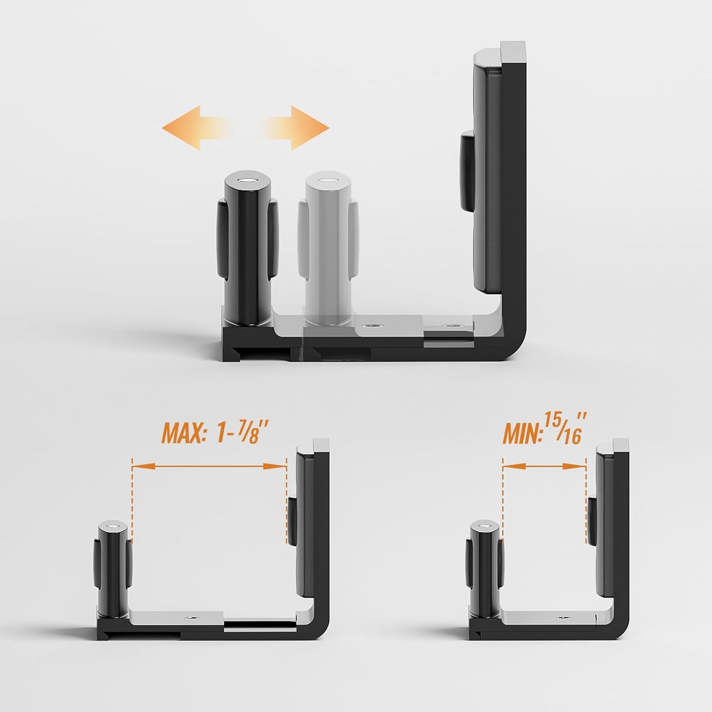 BONIKLUBA Sliding Barn Door Floor Guide for Bottom, Adjustable U Shape Flush Flat Bottom Design,Wall Mount Barn Door Guide,Matte Black,2Pcs