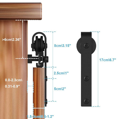 4FT/122cm Mini Schiebetür-Hardware-Kit für Eintürige TV-Ständer, Kleiner Kleiderschrank (Keine Schranktür)