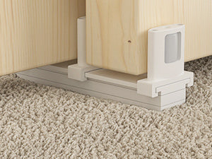 Siding Closet Door Floor Guide,Barn Door Guide for Bottom,Adjustable Bypass Door Floor Guide 3-Roller Design,White（1PCS）