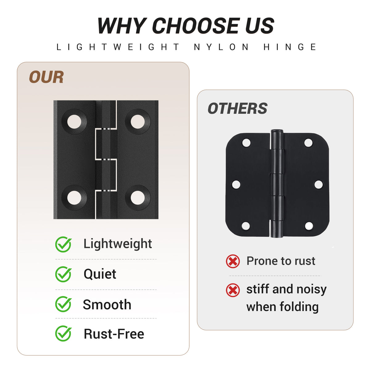 BONIKLUBA Door Hinges,Matte Black Coated Finish,Light Small Hinges for Bi Fold Door,Closet Door,Barn Door Use(4 Pack)