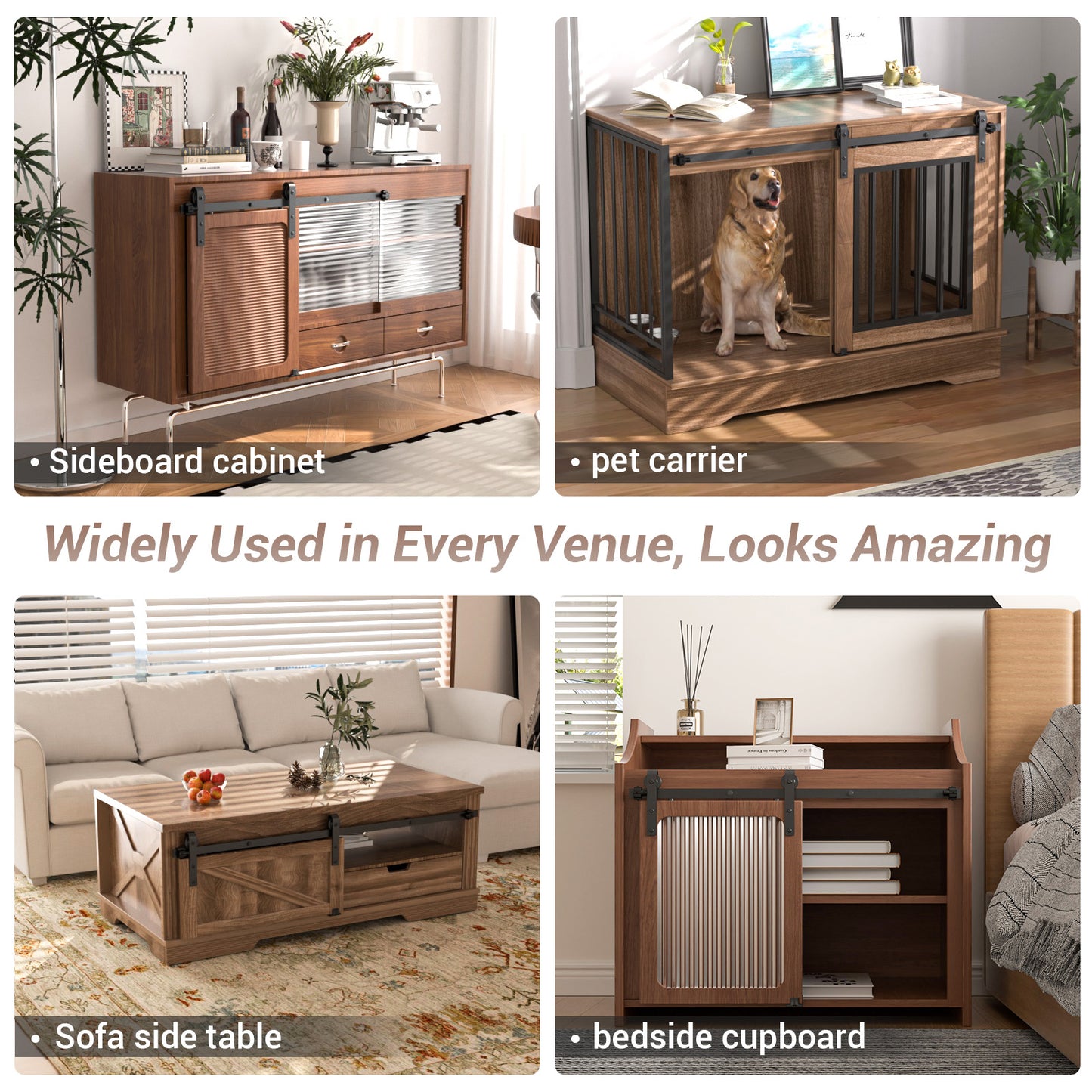 4.5FT/137cm Mini Schiebetür-Hardware-Kit für Eintürige TV-Ständer, Kleiner Kleiderschrank (Keine Schranktür)