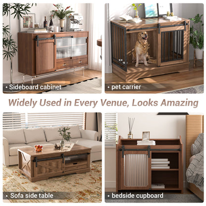 3.5FT/108cm Mini Schiebetür-Hardware-Kit für Eintürige TV-Ständer, Kleiner Kleiderschrank (Keine Schranktür)