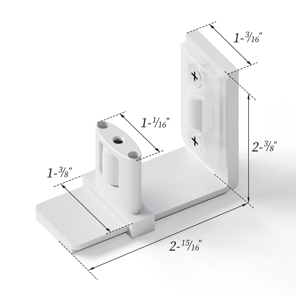 BONIKLUBA Sliding Barn Door Bottom Floor Guide, Adjustable U Shape Flexible Flush Design,Wall Mounted, White 2 Pcs