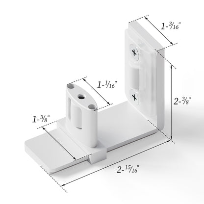 BONIKLUBA Sliding Barn Door Bottom Floor Guide, Adjustable U Shape Flexible Flush Design,Wall Mounted, White 2 Pcs