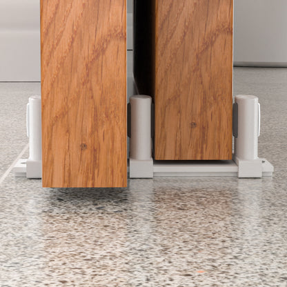 BONIKLUBA Siding Closet Door Floor Guide,Barn Door Guide for Bottom,Adjustable Bypass Door Floor Guide 3-Roller Design,White（1PCS）