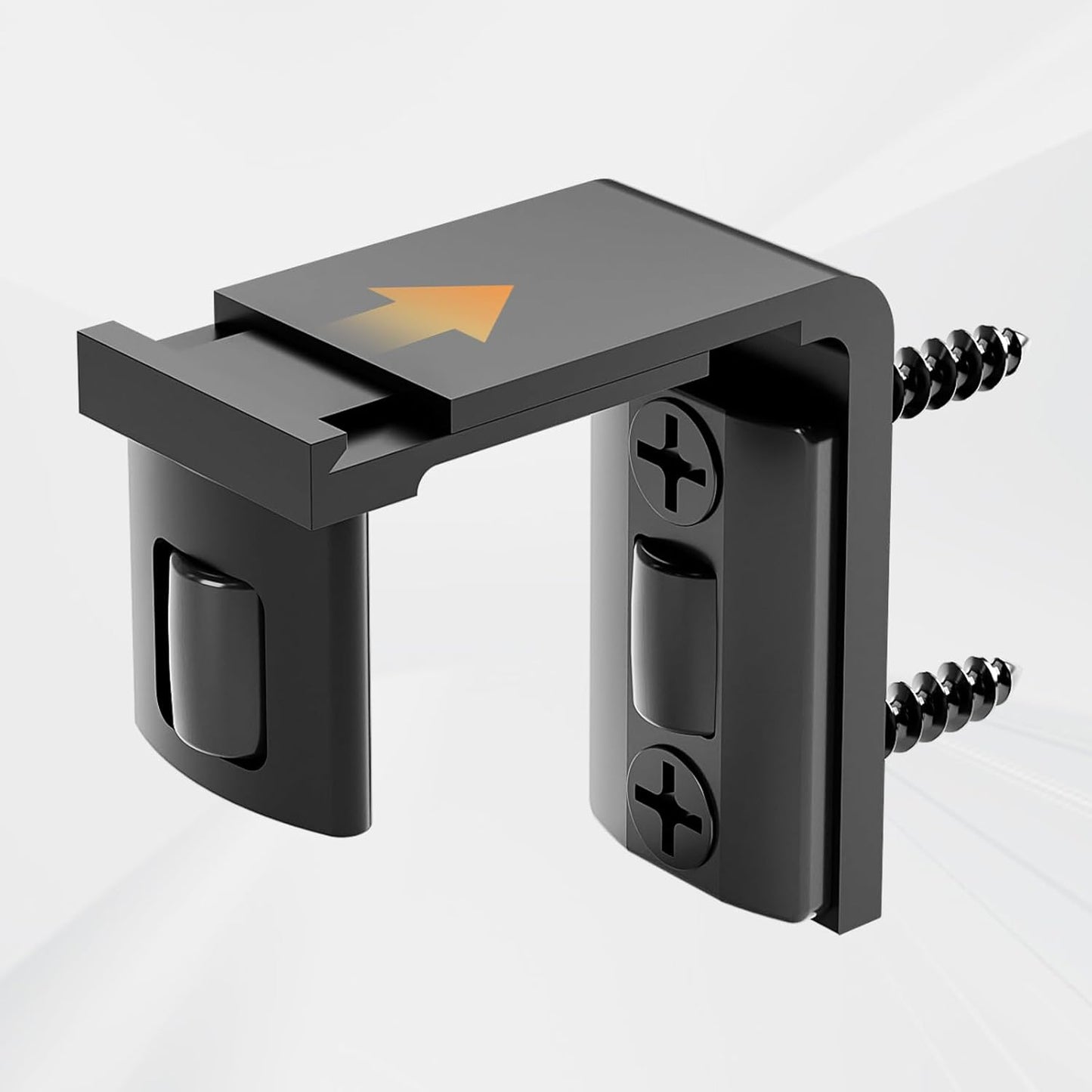 BONIKLUBA Sliding Barn Door Floor Guide for Bottom, Adjustable U Shape Flush Flat Bottom Design,Wall Mount Barn Door Guide,Matte Black,1Pcs