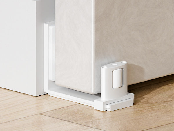 BONIKLUBA Sliding Barn Door Bottom Floor Guide, Adjustable U Shape Flexible Flush Design,Wall Mounted, White 2 Pcs