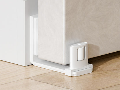 BONIKLUBA Sliding Barn Door Bottom Floor Guide, Adjustable U Shape Flexible Flush Design,Wall Mounted, White 2 Pcs