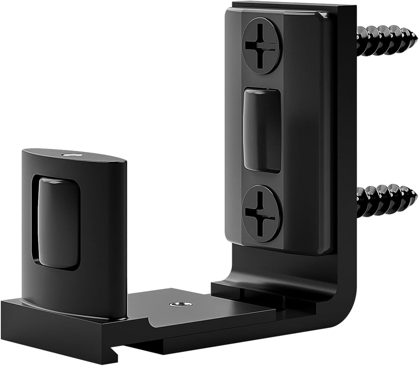 底のためのスライディングバーンドア床ガイド、調節可能なU形フラッシュフラットボトムデザイン、壁マウントバーンドアガイド、マットブラック、1Pcs