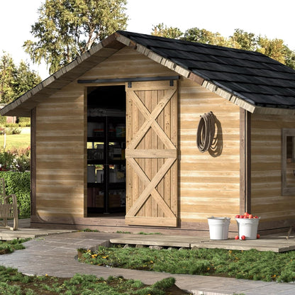 BONIKLLUBA Box Rail Sliding Barn Door Hardware,Wall Mount Track Kit,Heavy Duty,Easy to Install(No Door)