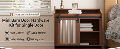 2.5FT/76.3cm Mini Schiebetür-Hardware-Kit für Eintürige TV-Ständer, Kleiner Kleiderschrank (Keine Schranktür)