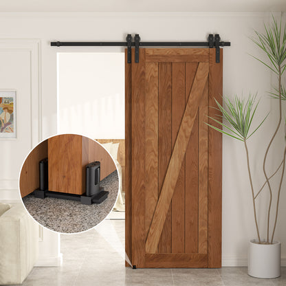 BONIKLUBA Siding Closet Door Floor Guide,Barn Door Guide for Bottom,Adjustable Bypass Door Floor Guide 3-Roller Design,Black（2PCS）