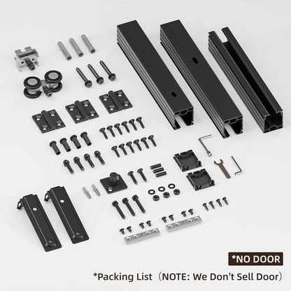 BONIKLUBA Box Rail Hardware Bifold Sliding Barn Door Hardware Track,Ceiling Mount Kit (Door Not Included)