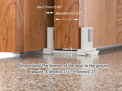 BONIKLUBA Siding Closet Door Floor Guide,Barn Door Guide for Bottom,Adjustable Bypass Door Floor Guide 3-Roller Design,White（2PCS）