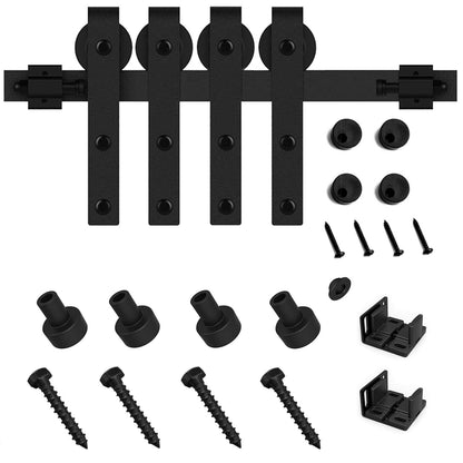 5FT/153cm Mini Schiebetür-Hardware-Kit für Doppeltüren TV-Ständer, Kleiner Kleiderschrank (Keine Schranktür)