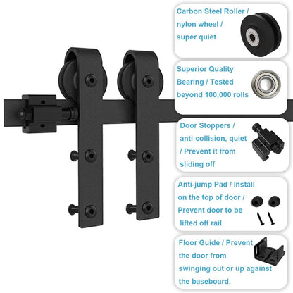 2.5FT/76.3cm Mini Schiebetür-Hardware-Kit für Eintürige TV-Ständer, Kleiner Kleiderschrank (Keine Schranktür)