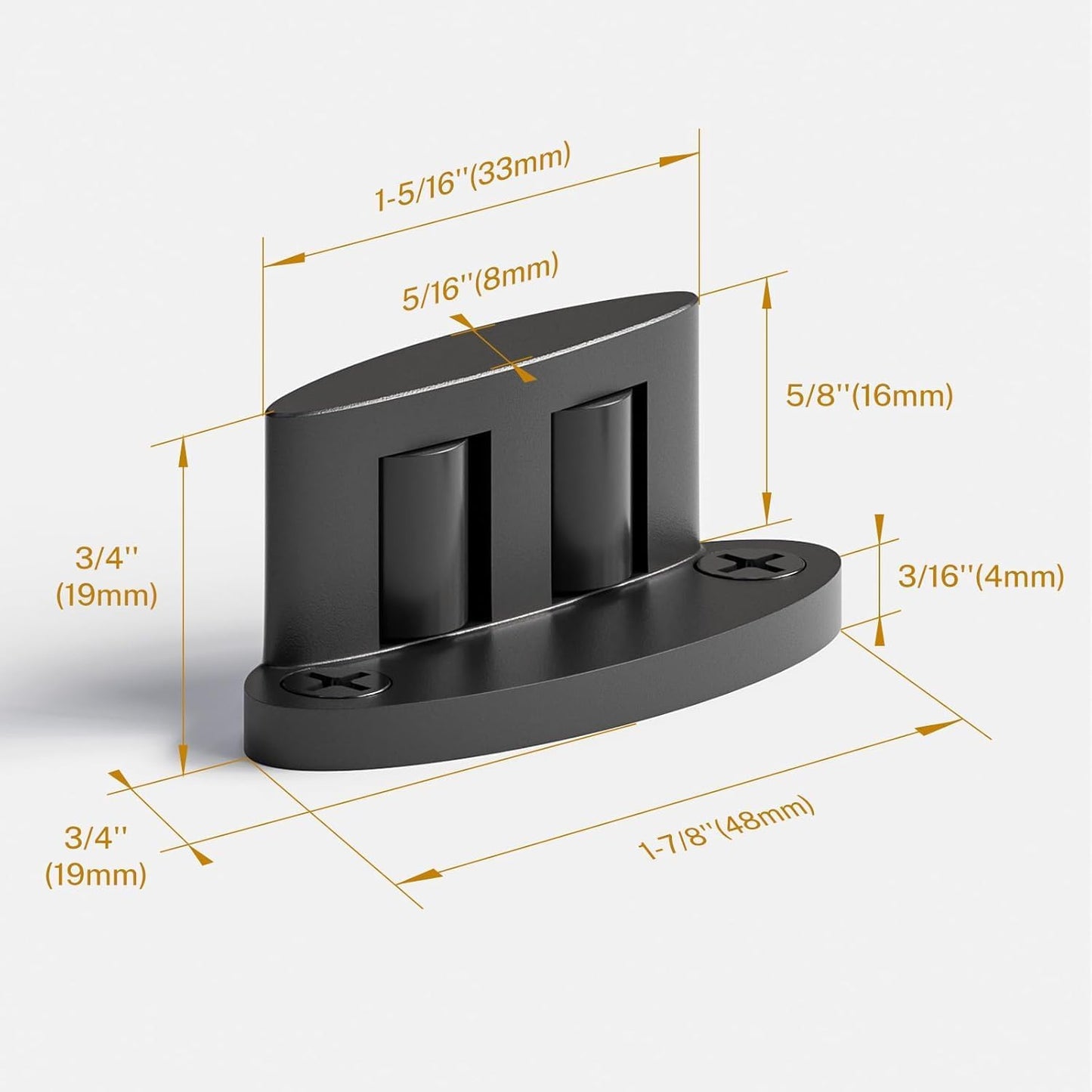 BONIKLUBA 納屋ドア用 ダブルホイールフロアガイド＆壁取り付けセット 調整可能 炭素鋼製 スライド/バーンドア底部ガイド 簡単取り付け (ブラック2個)