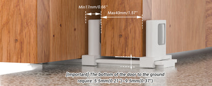 BONIKLUBA Siding Closet Door Floor Guide,Barn Door Guide for Bottom,Adjustable Bypass Door Floor Guide 3-Roller Design,White（1PCS）