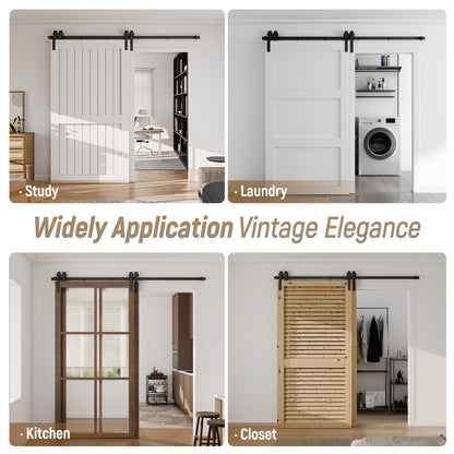 Schiebetürbeschlag Bypass Doppeltür 122cm Schiebetüren Schiebetürsystem Komplettset Laufschiene Rollen Set Schwarz für 2 Holztür 54cm Breit, J-Form