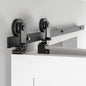 BONIKLUBA  40" Bi-Folding Sliding Barn Door Hardware Track Kit,Smoothly&Quietly,Top Mounted Black Roller,Easy Install,Door Not Included [Fit Double 24" Bifold Doors]