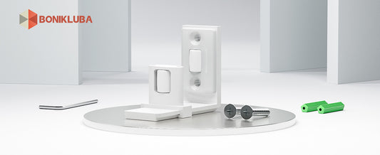 BONIKLUBA Sliding Barn Door Bottom Floor Guide, Adjustable U Shape Flexible Flush Design,Wall Mounted, White 2 Pcs