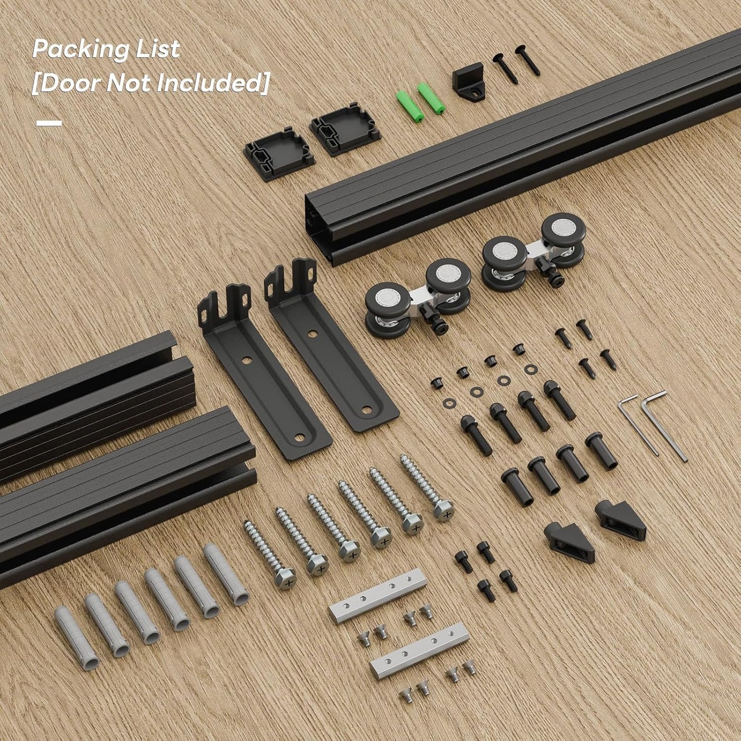 BONIKLUBA Ceiling Mount Box Rail Barn Door Hardware Kit,Heavy Duty Steel Sliding Barn Door Track,Fit Interior and Exterior Door,Easy Install(No Door)