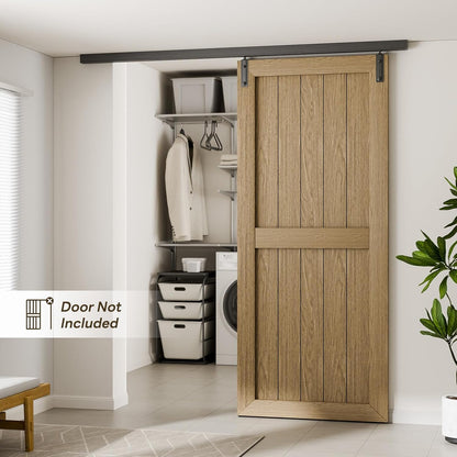 BONIKLUBA Ceiling Mount Box Rail Barn Door Hardware Kit,Heavy Duty Steel Sliding Barn Door Track,Fit Interior and Exterior Door,Easy Install(No Door)