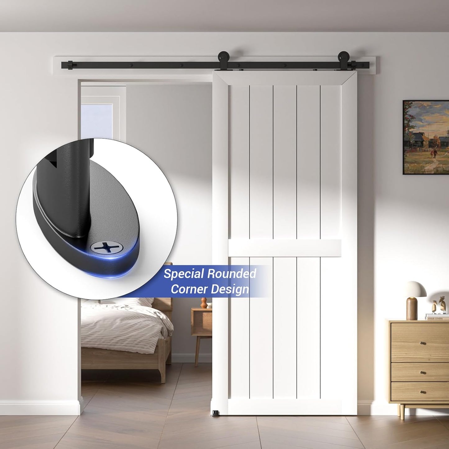 BONIKLUBA Sliding Barn Door Floor Guide for Bottom,Adjustable Wall Mounted Barn Door Guide,Flexible Double Wheel Design 2PCS,Hight 1-1/2"