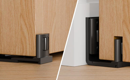 BONIKLUBA Schiebetür Bodenführung Unten, Einstellbare Bodenführung Schiebetür U-Form Design, an der Wand Montiert, Schwarz