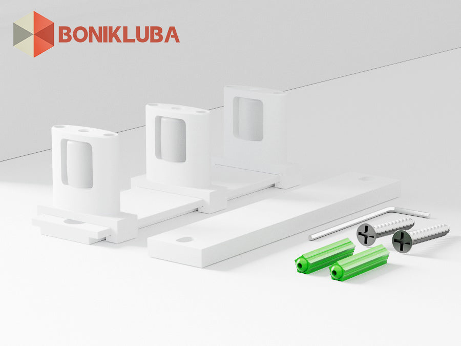 Siding Closet Door Floor Guide,Barn Door Guide for Bottom,Adjustable Bypass Door Floor Guide 3-Roller Design,White（1PCS）