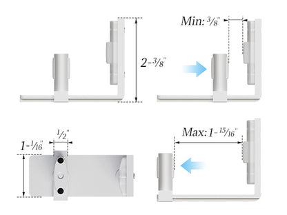 BONIKLUBA Sliding Barn Door Bottom Floor Guide, Adjustable U Shape Flexible Flush Design,Wall Mounted, White 2 Pcs