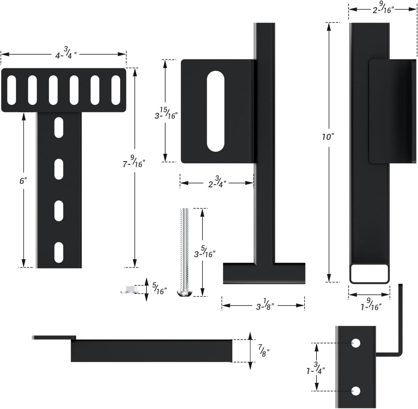 BONIKLUBA Adjustable Headboard Brackets,Universal Headboard Wall Mounting Brackets for Metal Bed Frame,Footboard Extension Kit,Black