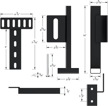 BONIKLUBA Adjustable Headboard Brackets,Universal Headboard Wall Mounting Brackets for Metal Bed Frame,Footboard Extension Kit,Black