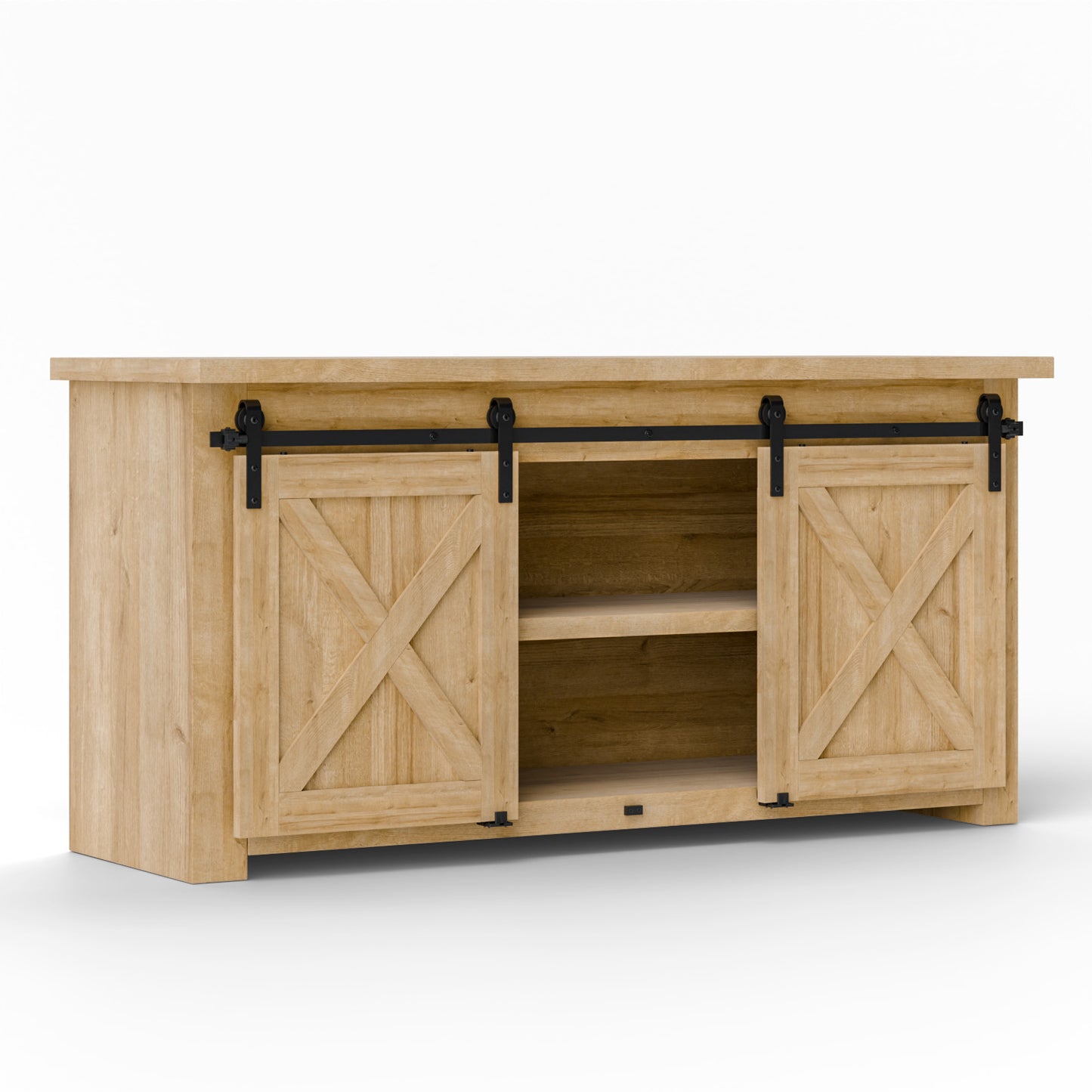 BONIKLUBA Super Mini Cabinet Small Sliding Double Barn Door Hardware Track Kit Apply for Storage Window TV Stand-Fit 12" Wide Door Panel-J Shape Hanger