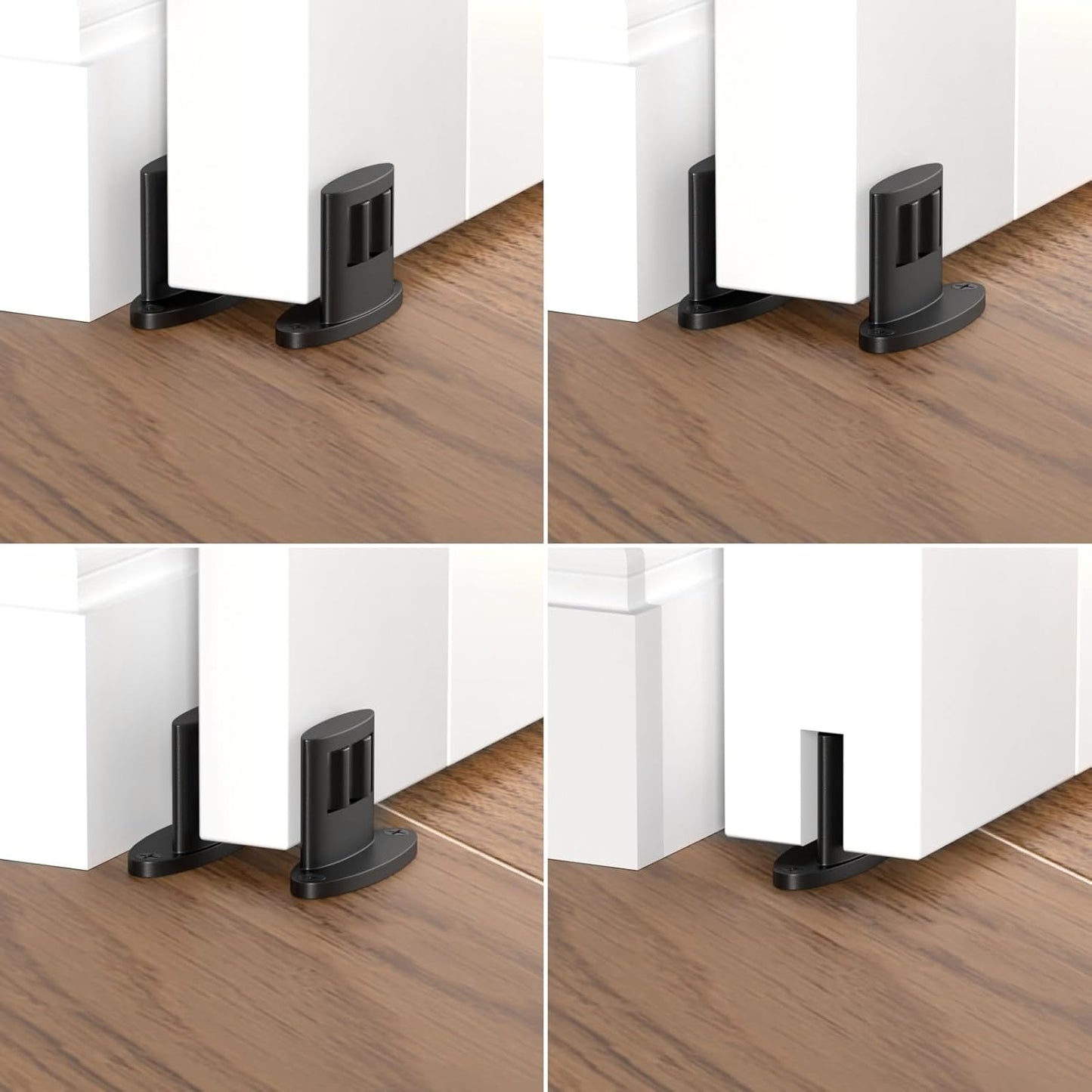 BONIKLUBA Sliding Barn Door Floor Guide for Bottom,Adjustable Wall Mounted Barn Door Guide,Flexible Double Wheel Design 4PCS,Hight 1-1/2"