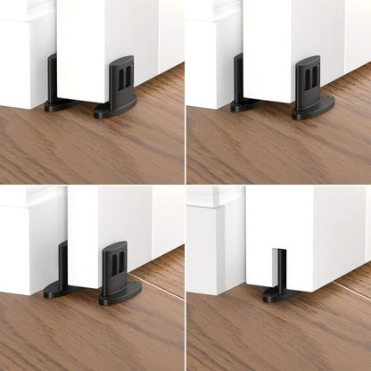 BONIKLUBA Sliding Barn Door Floor Guide for Bottom,Adjustable Wall Mounted Barn Door Guide,Flexible Double Wheel Design 4PCS,Hight 1-1/2"