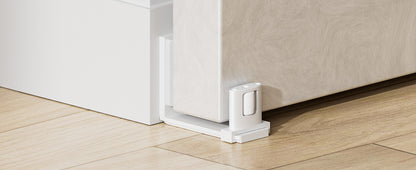 BONIKLUBA Sliding Barn Door Bottom Floor Guide, Adjustable U Shape Flexible Flush Design,Wall Mounted, White 2 Pcs